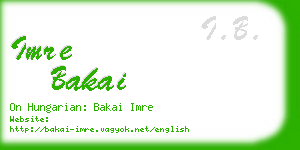 imre bakai business card